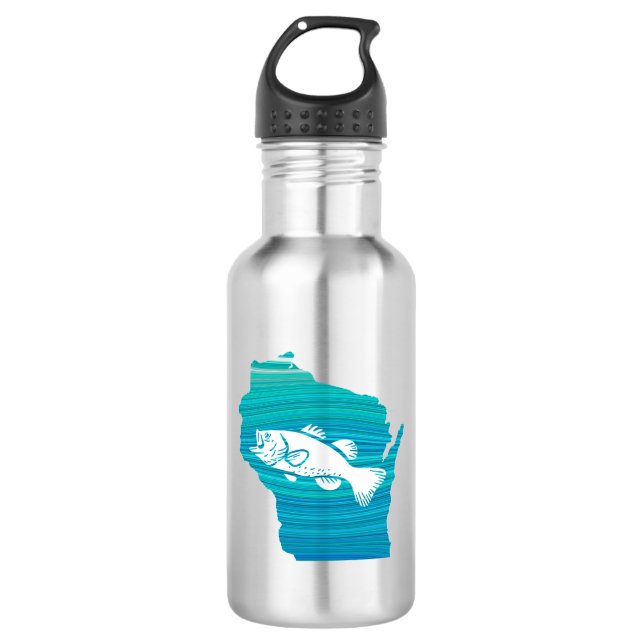 Wisconsin Wave Fishing 532 Ml Water Bottle (Front)