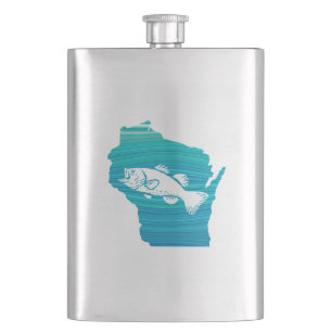 Wisconsin Wave Fishing Hip Flask