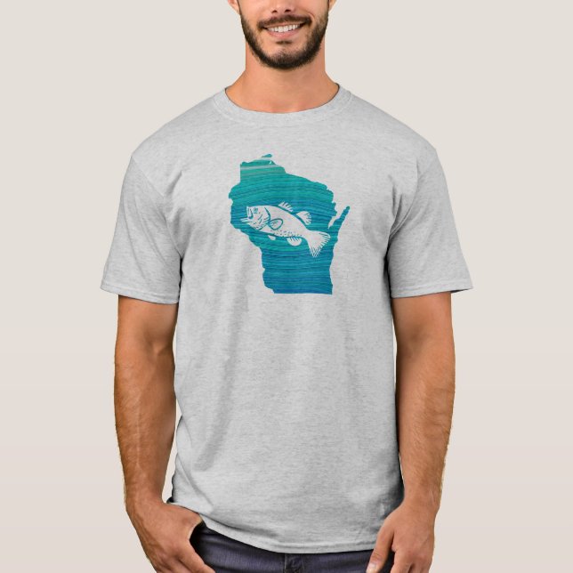 Wisconsin Wave Fishing T-Shirt (Front)