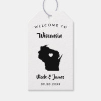 Wisconsin Wedding Welcome Bag Tags, Map