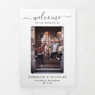 Wisconsin Wedding Welcome Letter & Itinerary Tri-Fold Programme