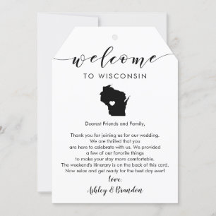 Wisconsin Wedding Welcome Tag, Letter & Itinerary