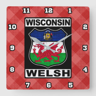 Wisconsin Welsh American Wall Clock