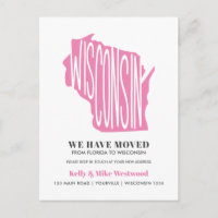 WISCONSIN We've moved New address New Home Postcar