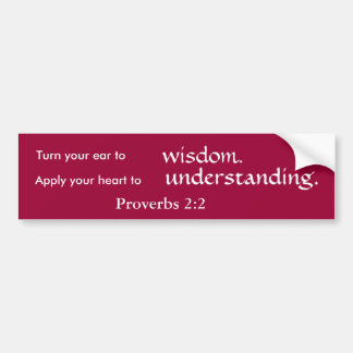 Wisdom and Understanding Bumper Sticker