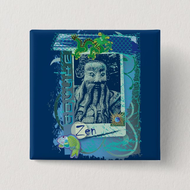 Wisdom Blue 15 Cm Square Badge (Front)