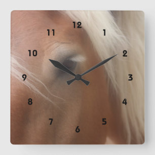 Wisdom Eye Of A Horse Animal Square Wall Clock