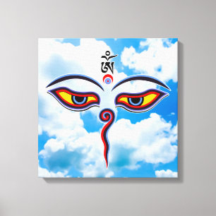 Wisdom Eyes Of Buddha - Bodhnath temple eyes Canvas Print