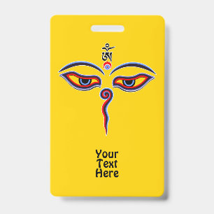 Wisdom Eyes Of Buddha - Bodhnath temple eyes ID Badge