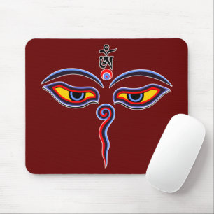 Wisdom Eyes Of Buddha - Bodhnath temple eyes Mouse Pad