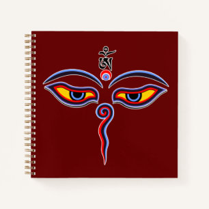 Wisdom Eyes Of Buddha - Bodhnath temple eyes Notebook