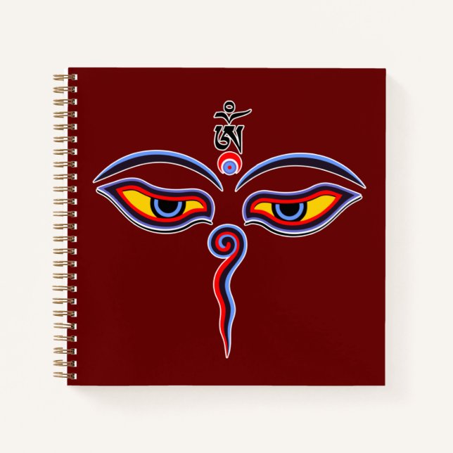 Wisdom Eyes Of Buddha - Bodhnath temple eyes Notebook (Front)