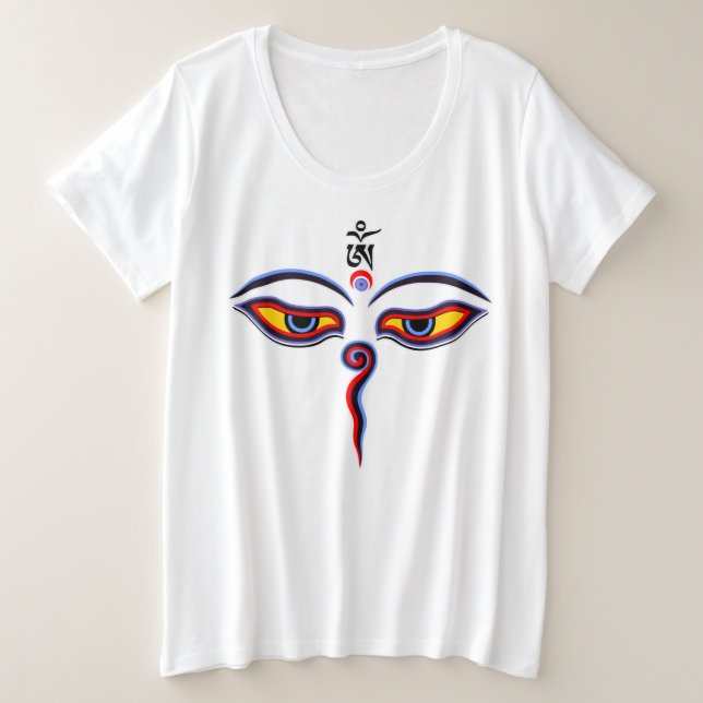 Wisdom Eyes Of Buddha - Bodhnath temple eyes Plus Size T-Shirt (Design Front)