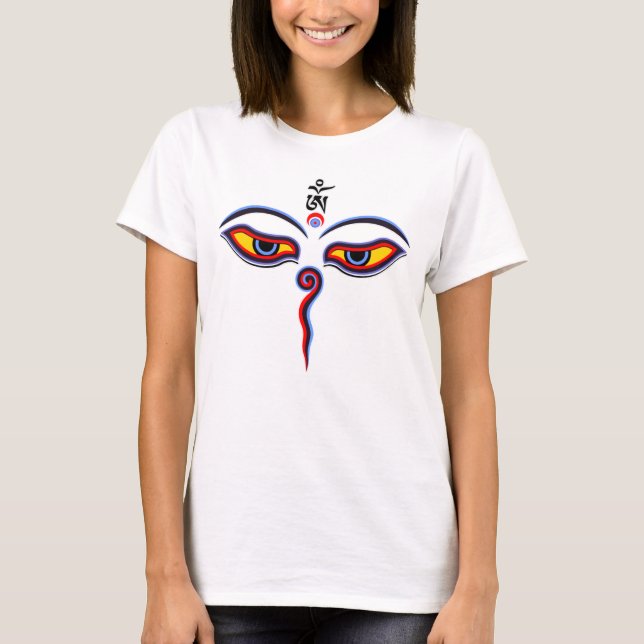 Wisdom Eyes Of Buddha - Bodhnath temple eyes T-Shirt (Front)