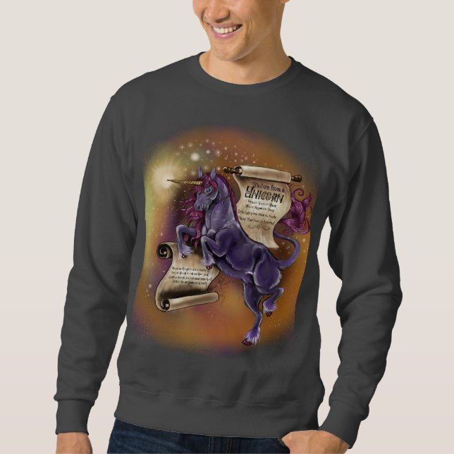 Wisdom from a Unicorn~men's basic sweatshirt (Front)