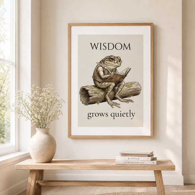   “Wisdom Grows Quietly Frog", Glossy Poster (Creator Uploaded)