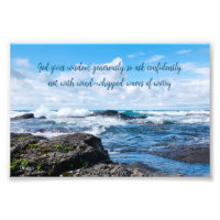 Wisdom Inspirational Blue Waves Photography