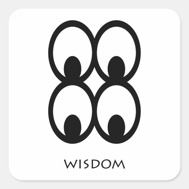  Wisdom ( Mate Masie ) Adinkra Symbol Sticker (Front)