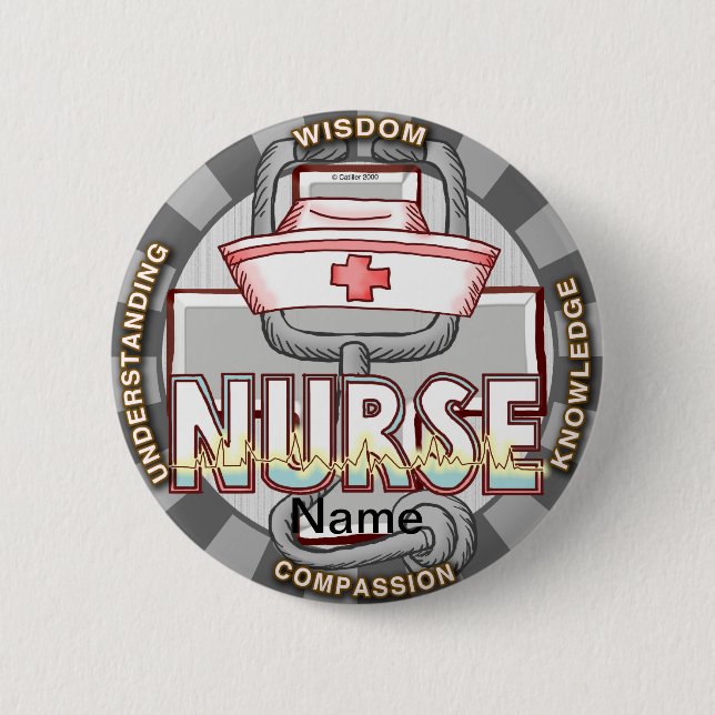 Wisdom nurse  6 cm round badge (Front)