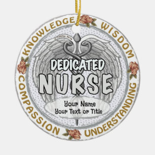 Wisdom nurse  ceramic tree decoration