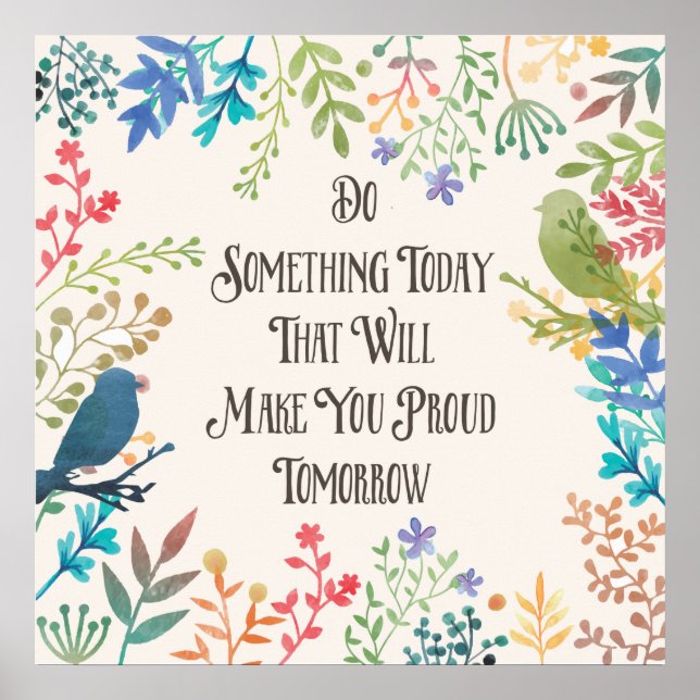 Wisdom Print 'do something today' birds,watercolor (Front)