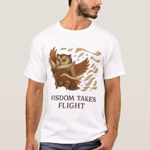 Wisdom Takes Flight – Enchanted Owl with Book T-Shirt