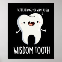 Wisdom Tooth Funny Dental Wise Tooth Pun Dark BG