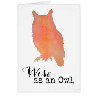 Wise as an Owl Typographical Watercolor
