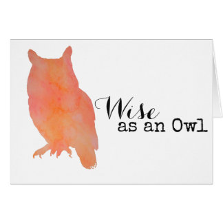 Wise as an Owl Typographical Watercolor