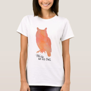 Wise as an Owl Typographical Watercolor T-Shirt