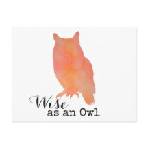 Wise as an Owl Woodland Watercolor