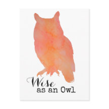 Wise as an Owl Woodland Watercolor