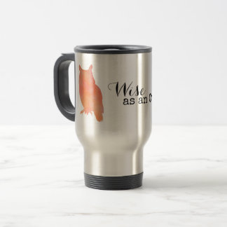 Wise as an Owl Woodland Watercolor Travel Mug