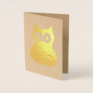 Wise Brown Owl Bird Hoot Animal Gift Foil Card