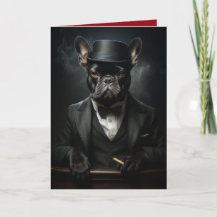 Wise Bulldog in Tux, Funny Dogs Mens Birthday Card
