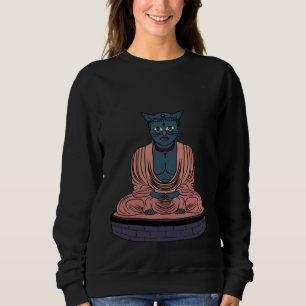 Wise Cat Buddha Ready To Give Advice To Cat  & Hat Sweatshirt