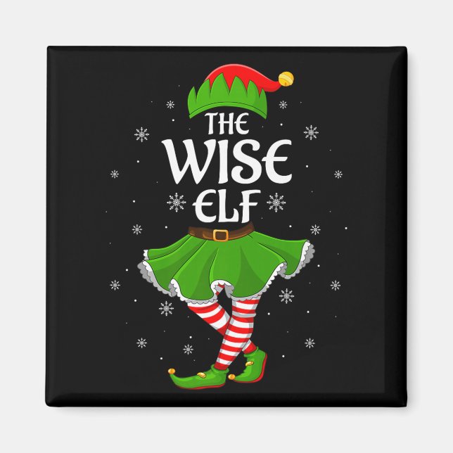 Wise Elf Christmas Family Girls Women Elf Squad Xm Magnet (Front)