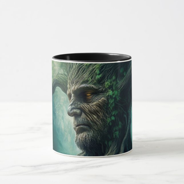 Wise Face in Ancient Tree Mystical Forest Mug (Center)
