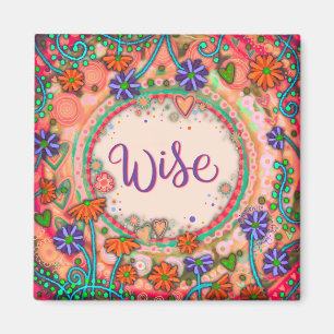 Wise Floral Pretty Colourful Inspirivity Magnet