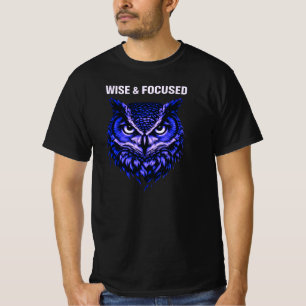 Wise & Focused Inspirational Owl Graphic Shirt