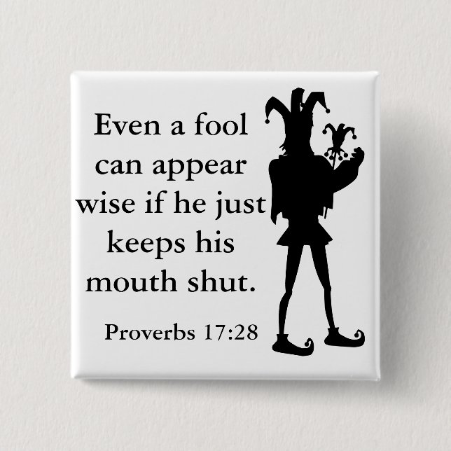 Wise Fool 15 Cm Square Badge (Front)