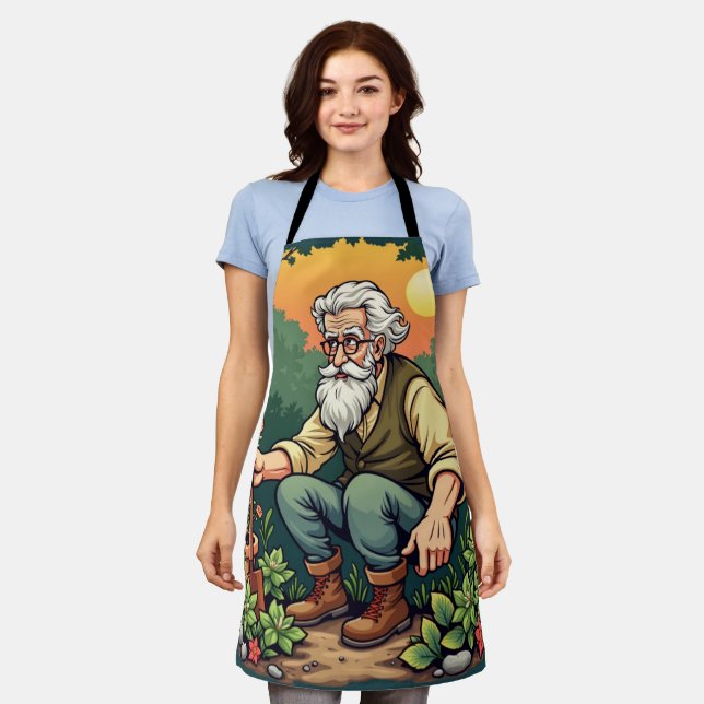 Wise GardenerCharming Vegetable Patch Kitchen Wear Apron (Worn)