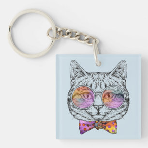 Wise Kitty Kat Key Ring