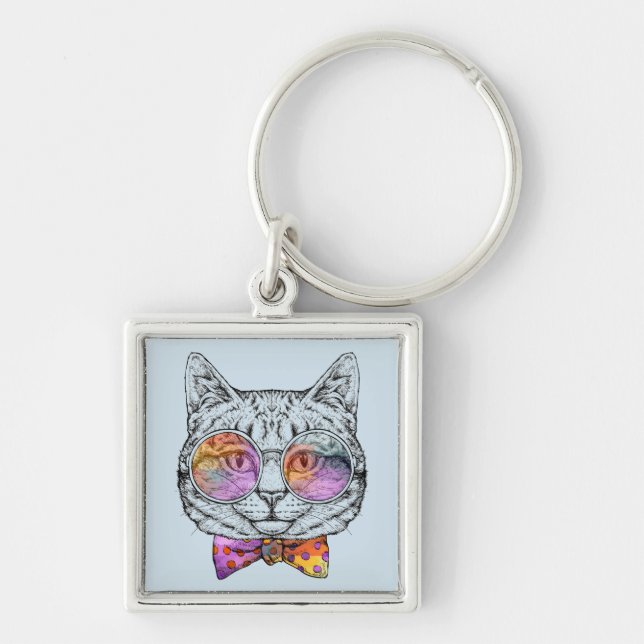 Wise Kitty Kat Key Ring (Front)