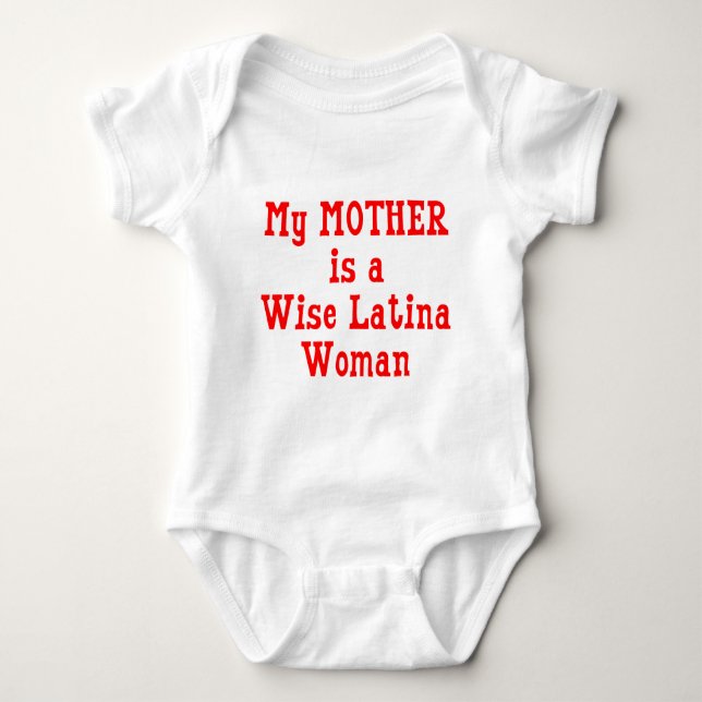 Wise Latina Mum (Red) Baby Bodysuit (Front)