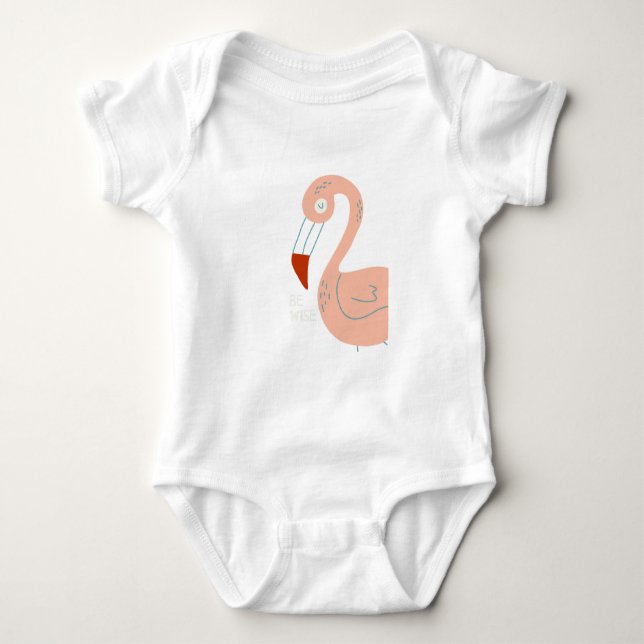 Wise Like a Flamingo Baby Bodysuit (Front)