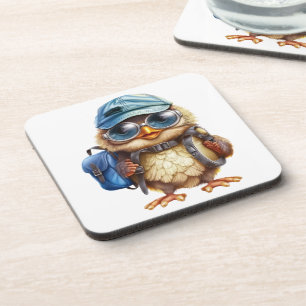 Wise Little Traveller - Kid Owl with backpack Coaster