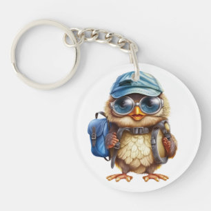 Wise Little Traveller - Kid Owl with backpack Key Ring
