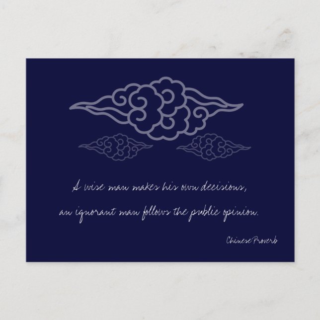 Wise Man Makes His Own Decisions - Chinese Proverb Postcard (Front)