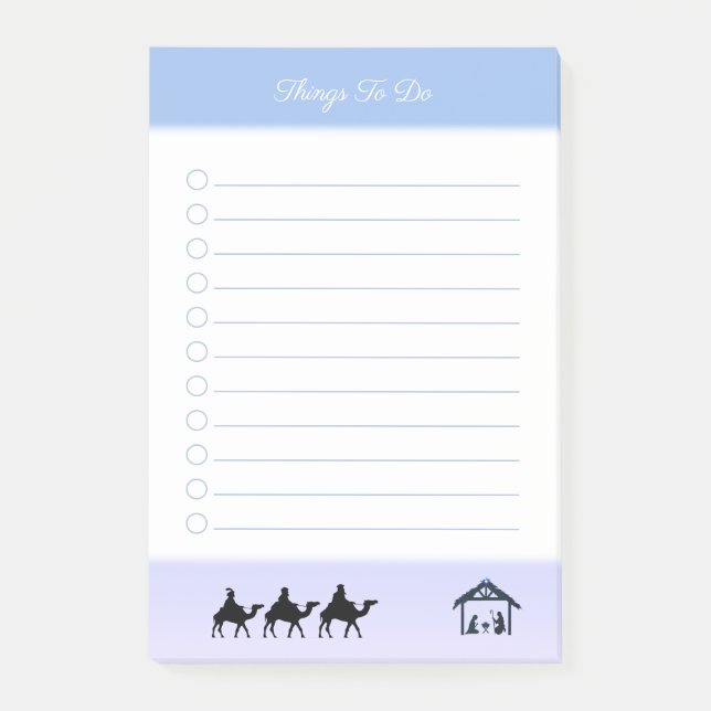 Wise Men and Bethlehem Things To Do Post-it Notes (Front)
